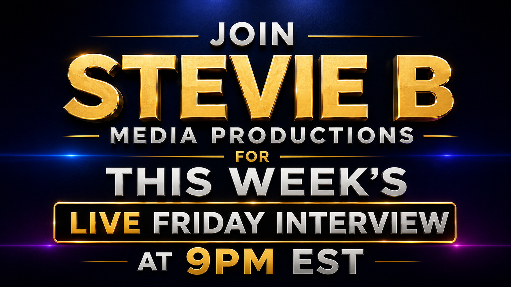 Live Friday Interview — FRIDAY · 9 PM EST